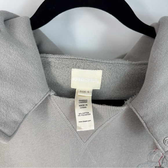 Diesel Women’s Retro Thick Cotton Gray Hoodie - Picture 3 of 6